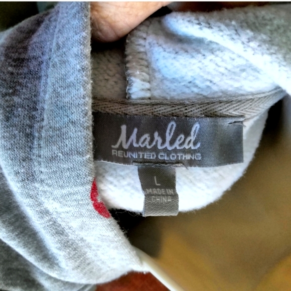 Marled Heart stamped hoodie L NWOT - Picture 9 of 16
